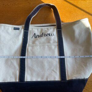 Large 5 Pocket Zip Top Canvas Tote Bag (Monogrammed "Andrew")